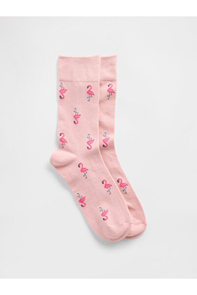 GAP Erkek Açık Pembe Grafik Baskılı Çorap