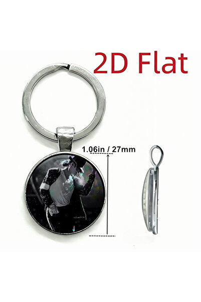 Choice4 No. 6 1pc Jackson MJ "The Legend" Keychain - MJ Fan Glass Dome Metal ...