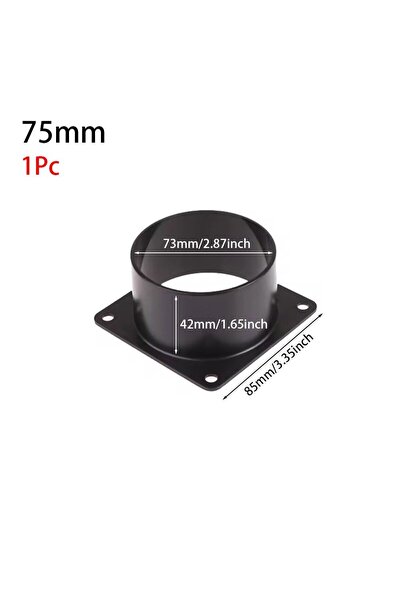 Choice 75mm 75/100/120/150mm Black Flange Connector Square Bottom Straight Fl...
