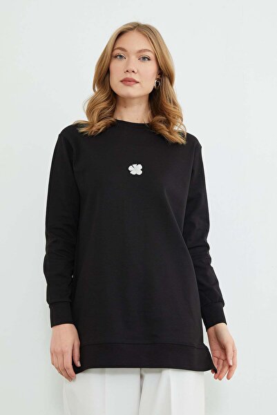 Fulla Moda Fullamodest Lotus Çiçeği Kabartmalı Oversize Tunik