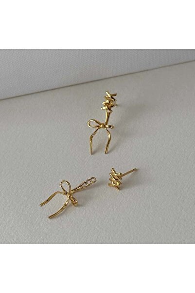 Choice Gold New Silver Color Bowknot Stud Earrings for Women 2026 Trendy Eleg...