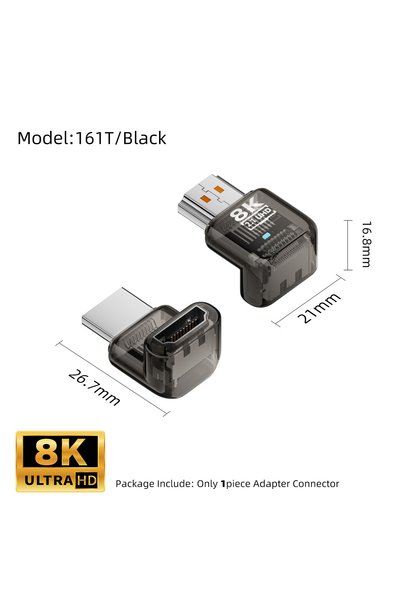 Choice محول 161T-أسود بزاوية 90/270/360 درجة متوافق مع HDMI 2.1 بدقة 8K@60Hz،...