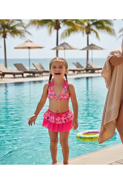 Intisimo Costum de baie, trei piese, pentru fete, roz - mărimea 8 18-24 luni