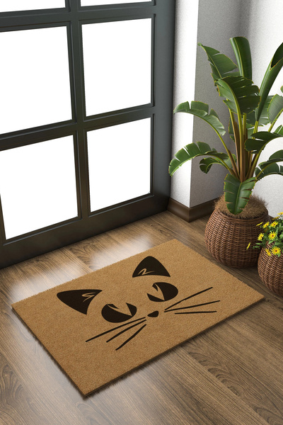 Decovetro Koko Paspas Shadow Cat Patterned Door Mat 40 X 60 cm
