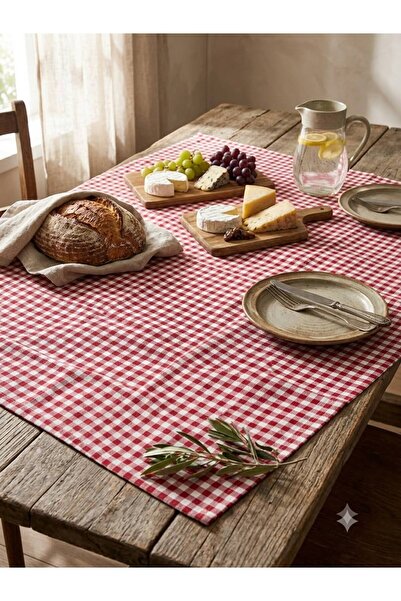 Koza Mix towel Small Square Pattern Gingham Tablecloth Red – Tablecloth and P...