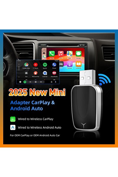 Choice محول صغير ثنائي بأسلاك ولاسلكي) من نوع Carplay و Android Auto.