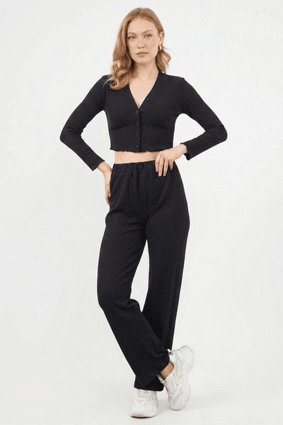 Fulla Moda Rebrasti set od 2 dela sa V-izrezom