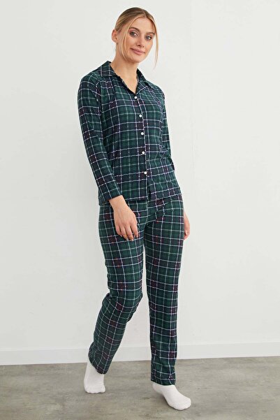 Fulla Moda Karirano Sa deznom Antilop Set pidžama