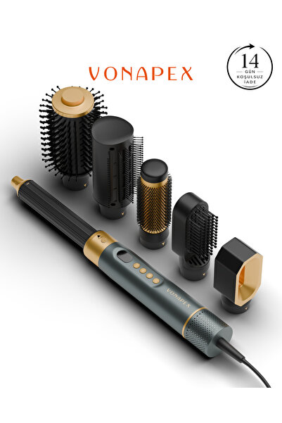 vonapex فولور جراي 6 في 1 مولتي ستايلر، أداة تصفيف الشعر، مكواة تجعيد الشعر، ...