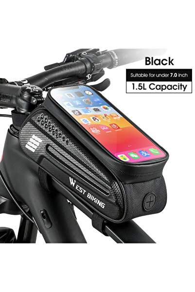 Choice 283 Black 7.0 inch WEST BIKING Bicycle Bag 7.0 Inch Phone Bag Waterpro...