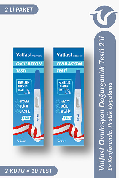 Valfast Ovulasyon Doğurganlık (Yumurtlama) Testi 2 Kutu 10 Adet Kalem Test