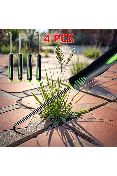 Choice Green-4Pcs 4Pcs Heavy-Duty Metal Weed Removal Tool Set - Ergonomic Han...