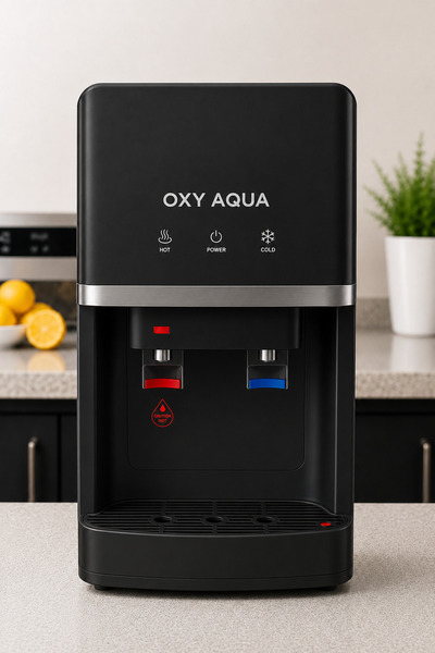 OXYAQUA Tezgah Üstü Sıcak Soğuk Su Çıkışlı Arıtmalı  Siyah Su Sebili