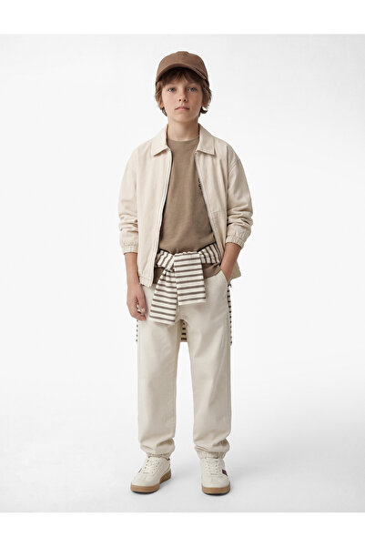 Koton Cotton Waist Tie Pocketed Jogger Gabardine Trousers