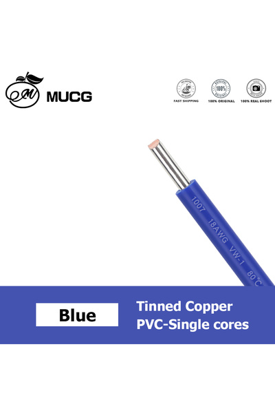 Choice71 سلك نحاسي صلب 10 متر 22 AWG UL1007-Blue-Hard بـ 6 ألوان، كابل نحاسي ...