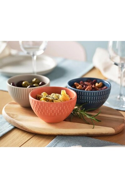 IKEA QUİCK Küçük Boy 3'lü Kase Seti Renkli Seramik 009986