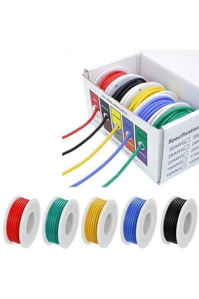 Choice8 30AWG 5x20M 1 5 Colors Mix Kit UL1007 Wire PVC Insulation Tinned Copp...