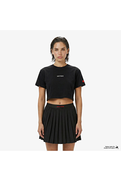 United4 Regular Fit Women's Black T-Shirt