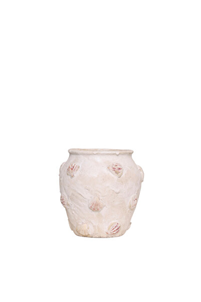 Yargıcı Sea Shell Terracotta Vase (21X21 cm)
