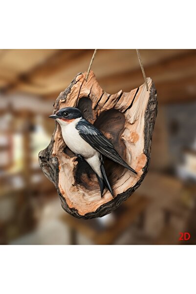 Choice 8in 3 1/2pcs Vintage 2D Bird Wooden Signage 8in Farmhouse Wall Decorat...