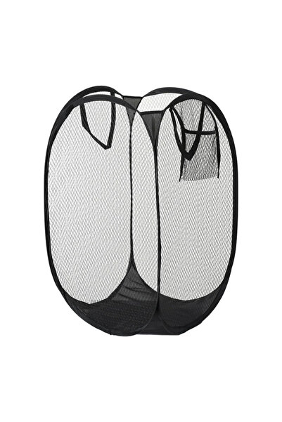 Choice1 Black Dirty Clothes Basket Skeleton Ventilated Foldable Easy Storage ...