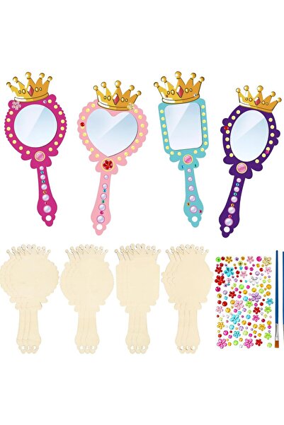 Choice 1 12pcs Wooden Mirror Craft for Kids Decorate You Own Princess Mirrors...