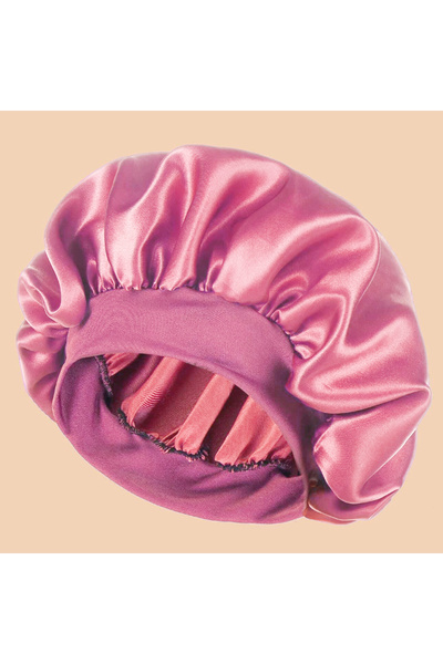 Choice7 SameColor2192ROSE 1pc Women's Solid Color Satin Wide-Brimmed Shower C...