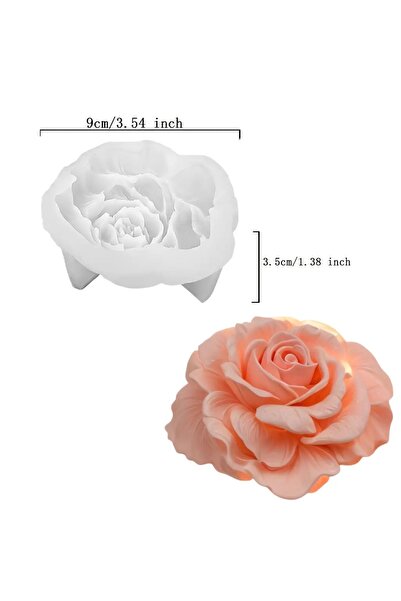 Choice3 Mdh 1 Piece 3D Elegant Rose Silicone Mold - Reusable Flexible Mold fo...