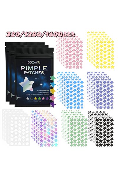 choice2 1600pcs 320/1280/1600pcs 8 Color Star Patches, Multi-Size Hydrocolloi...