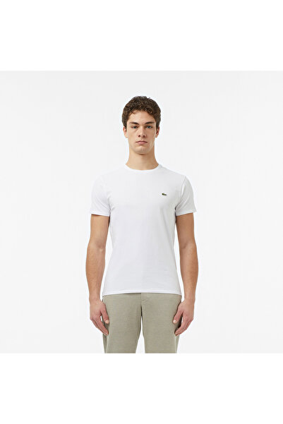 Lacoste Erkek Slim Fit Bisiklet Yaka Beyaz T-Shirt