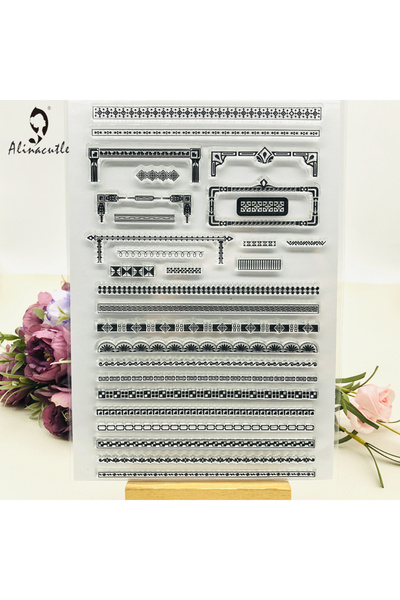 Choice border Alinacutle CLEAR STAMPS Vintage Border Edge Scrapbooking Card A...