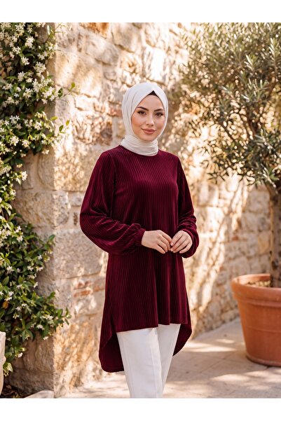 Fzd filizzade سترة مخملية طويلة من الخلف، مطوية، بأكمام مطوية، بدون جيوب، مقا...