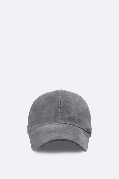 Avva Men's Gray 100% Suede Leather Sports Cap A42Y9286