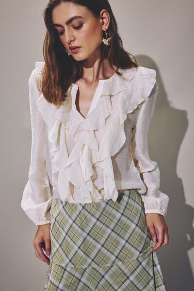 DeFacto Regular Fit Fluid Fabric Long Sleeve Blouse I1931Ax26Au