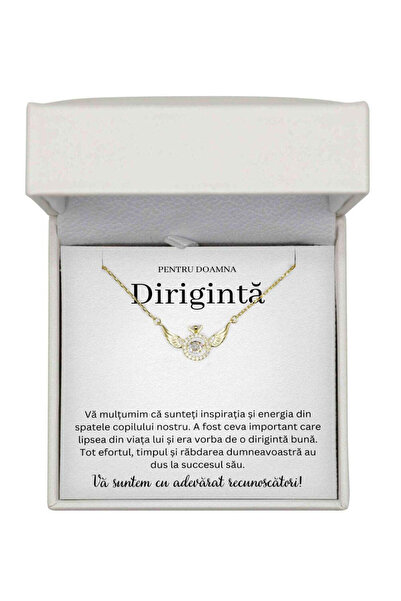 The Jewel Heart Colier Guardian Angel Auriu Elegant pentru Dirijor de Ziua Ei...