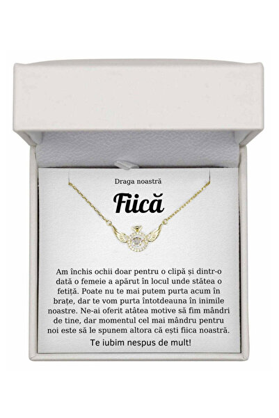 The Jewel Heart Bijuterie Guardian Angel cadou pentru fiică de Ziua Ei, mesaj...