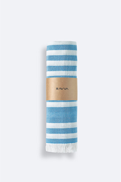 Avva Men's Blue Striped 100% Cotton Peshtemal A51Y8204