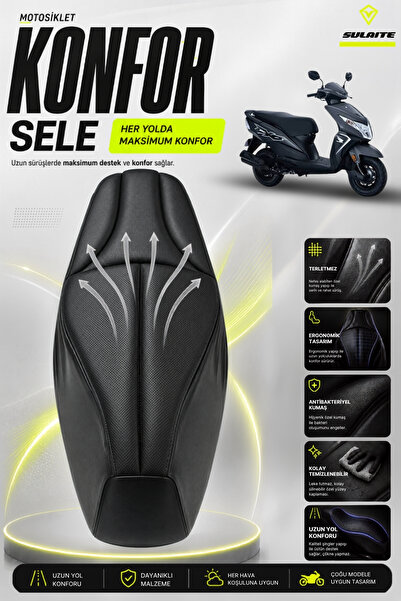 SULAITE Motosiklet Konfor Sele Kılıfı Honda Dio Uyumlu Özel Kalıp Ultra Konfo...