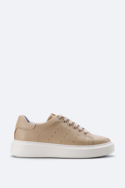 Avva Men's Beige 100% Leather Flexible Sole Lightweight Casual Shoes B008000