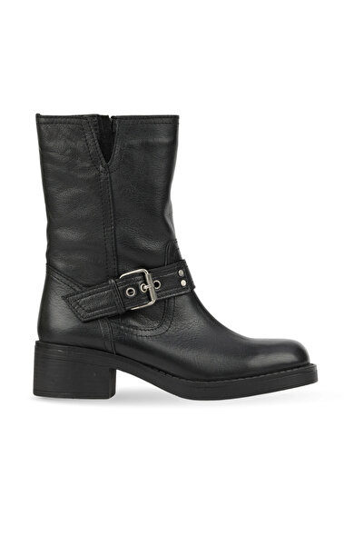 Bueno Shoes حذاء بكعب نسائي من الجلد الأسود
