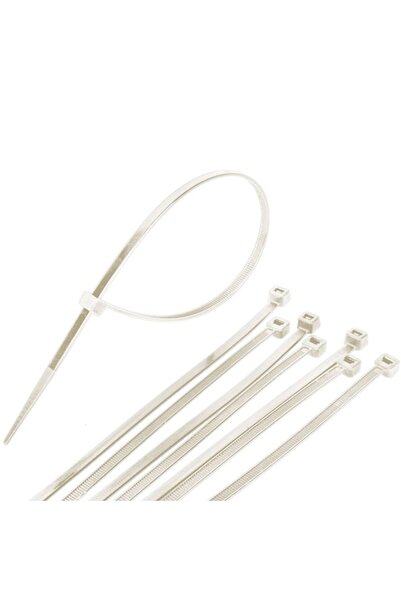 BAMI NETWORK Coliere albe din plastic pentru organizarea cablurilor 10x2.5cm