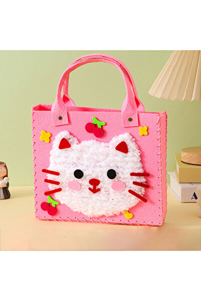 Choice4 Cat DIY Felt Animal Bag Craft Set Beginners Handmade Craft Art Toys f...