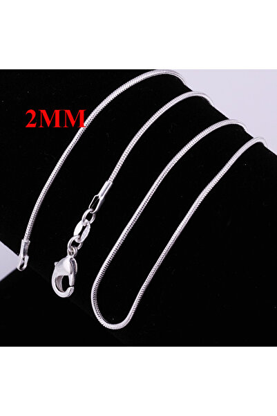 Choice1 45cm 2MM 45-60cm 925 Silver 1MM/2MM/3MM solid Snake Chain Necklace Fo...