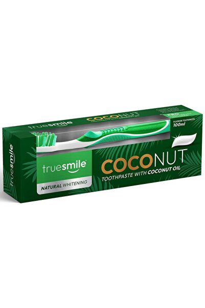 truesmile Pachet pastă de dinți și periuță de dinți COCOS cu ULEI DE COCOS 100ml