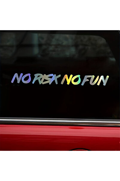 choice2 laser 22cm*2.4cm No Risk No Fun Car Stickers Auto Window Bumper Trunk...