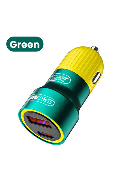 Choice Green 120W USB Type C Car Charger Fast Charging QC3.0 Car Phone Charge...