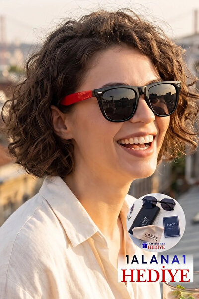 Lozzo نظارات شمسية مستقطبة للنساء باللونين الأسود والأحمر 23045-3 c0209 P