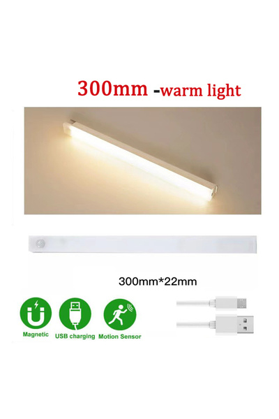 Choice A 30cm warm LED Motion Sensor Under Cabinet Light USB Rechargeable LED...
