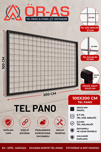 ÖR-AS TEL ÖRGÜ & PANEL ÇİT SİSTEMLERİ Raf Tel Pano Stand Duvar Askılığı - Aya...