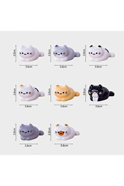 Choice Multi-Colored 8pc Cute Cat Animal Decoration Resin Craft Miniature Fig...
